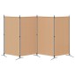 vidaXL 4-Πίνακας Διαχωριστικός Μπεζ 346 x 180 cm Ύφασμα