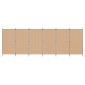 vidaXL Διαχωριστικό Δωματίου 6-Πάνελ Μπεζ 520 x 180 cm Ύφασμα