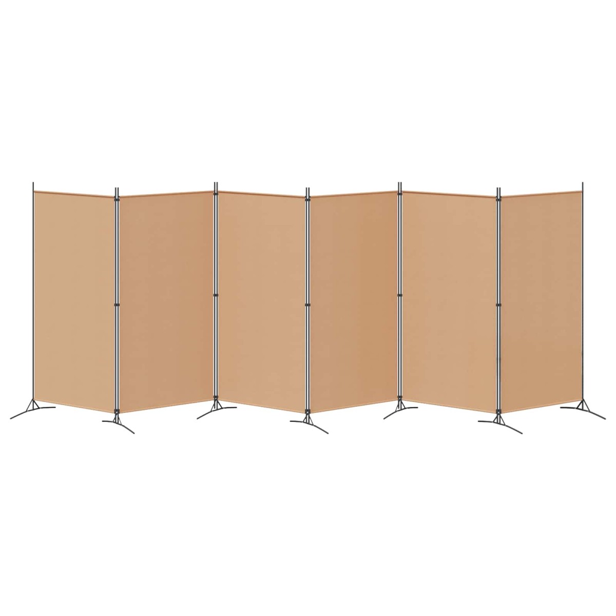 vidaXL Διαχωριστικό Δωματίου 6-Πάνελ Μπεζ 520 x 180 cm Ύφασμα