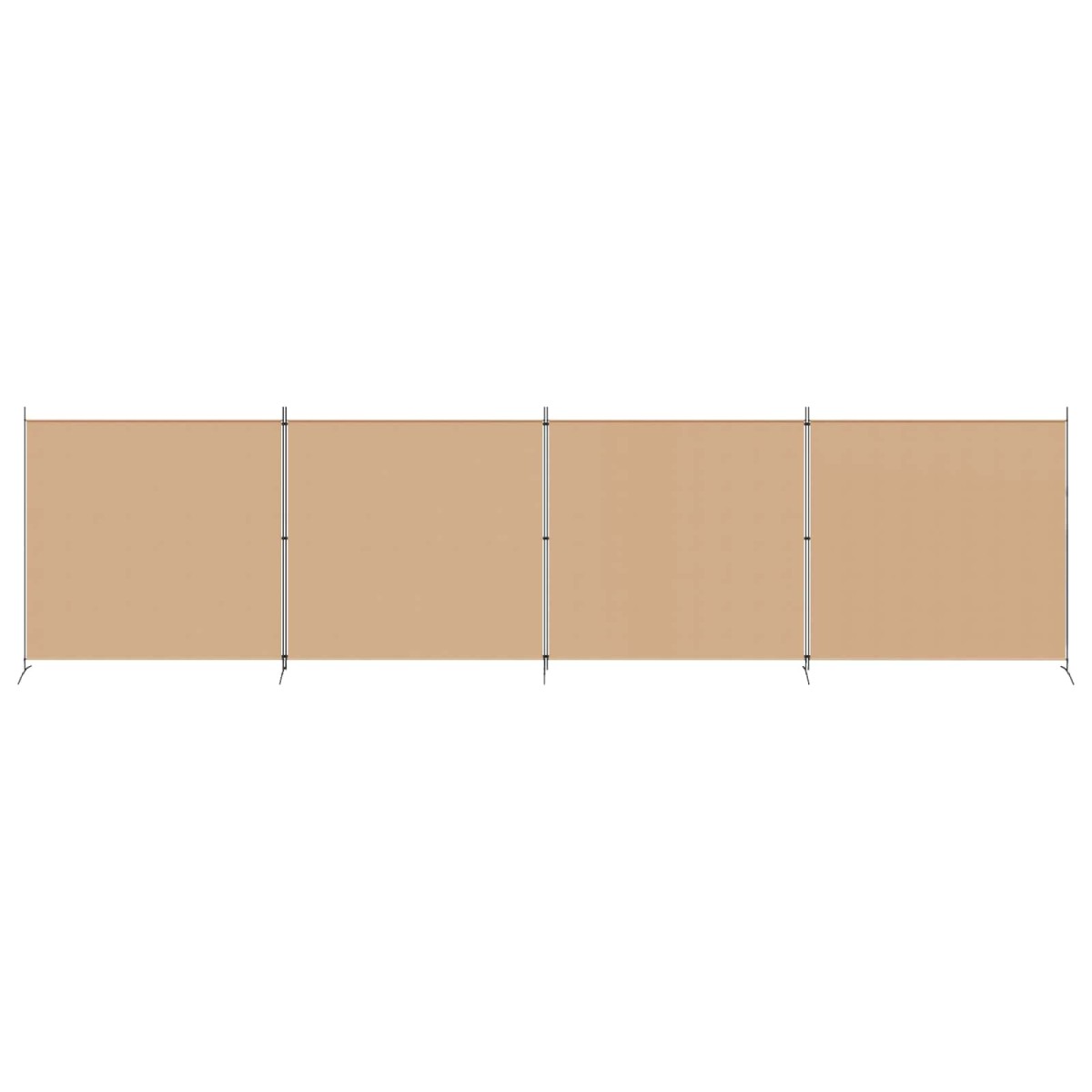 vidaXL 4-Πίνακας Διαχωριστικός Μπεζ 698 x 180 cm Ύφασμα