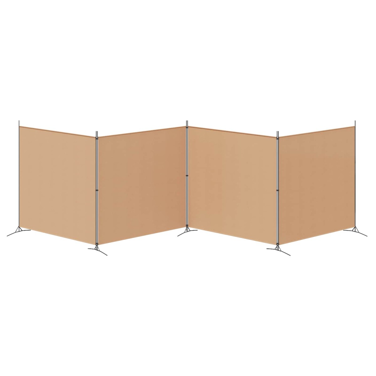 vidaXL 4-Πίνακας Διαχωριστικός Μπεζ 698 x 180 cm Ύφασμα