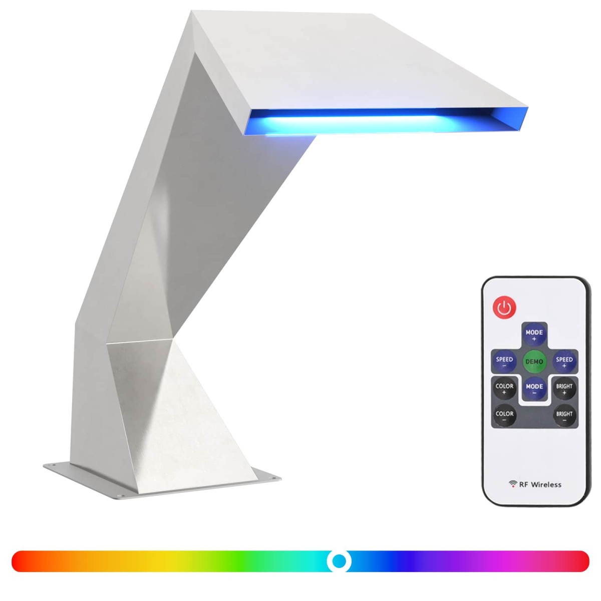 vidaXL Καταρράκτης πισίνας με RGB LED Ανοξείδωτο Ατσάλι Ασημί