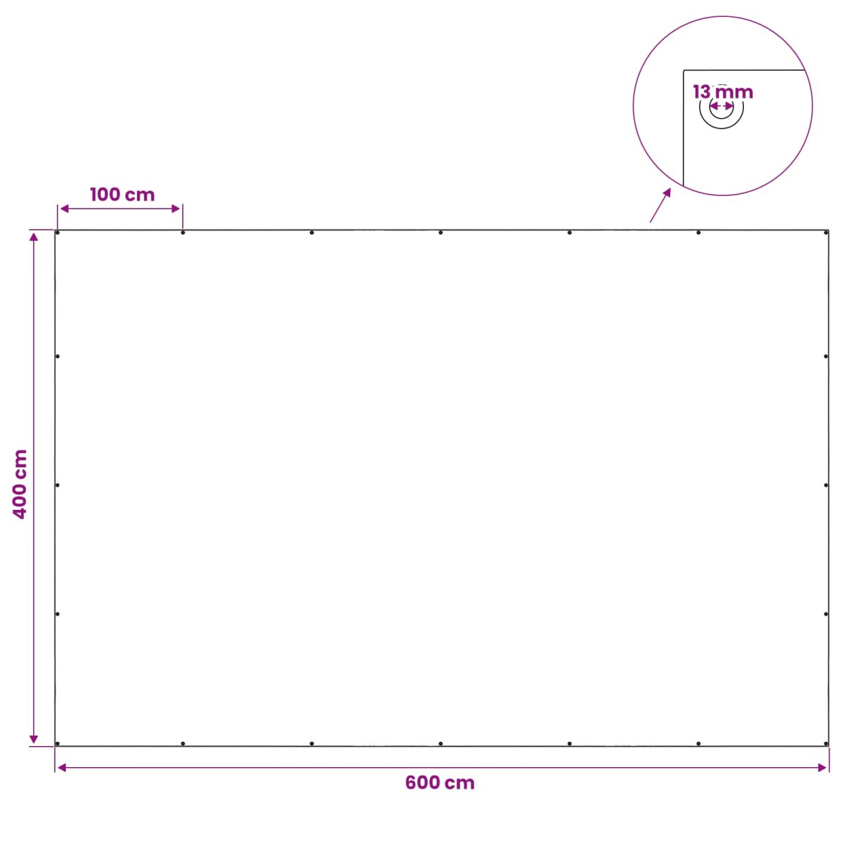 vidaXL Τεντόπανα με Θηλιές Πράσινο 4 x 6 μ 260 γρ PE