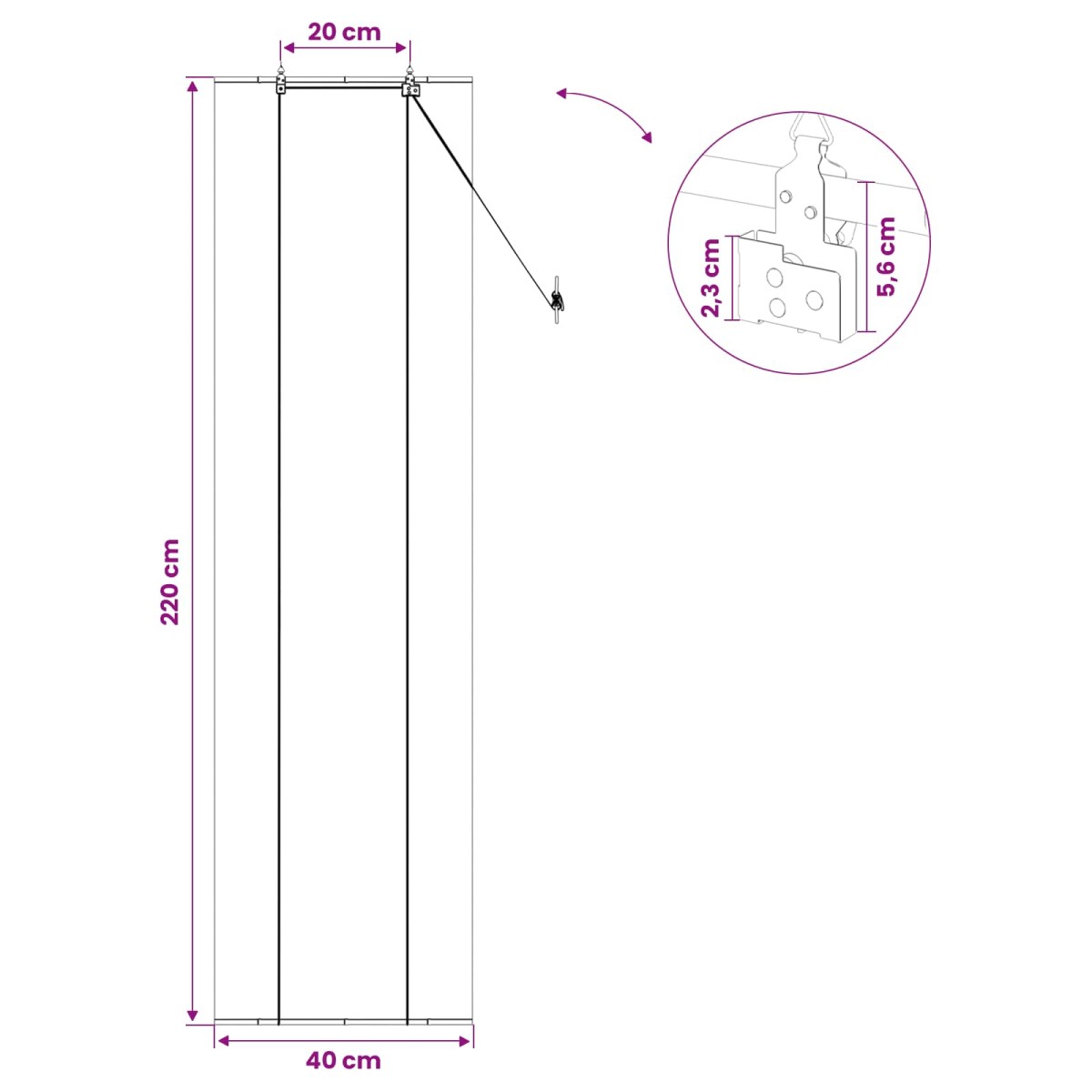 vidaXL Ρόλερ (στόρι) Φυσικό 40 x 220 cm Μπαμπού