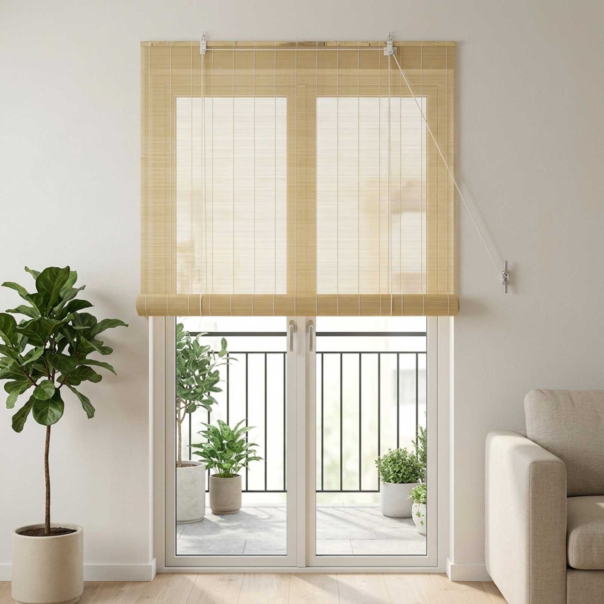 vidaXL Ρόλερ (στόρι) Φυσικό 90 x 220 cm Μπαμπού