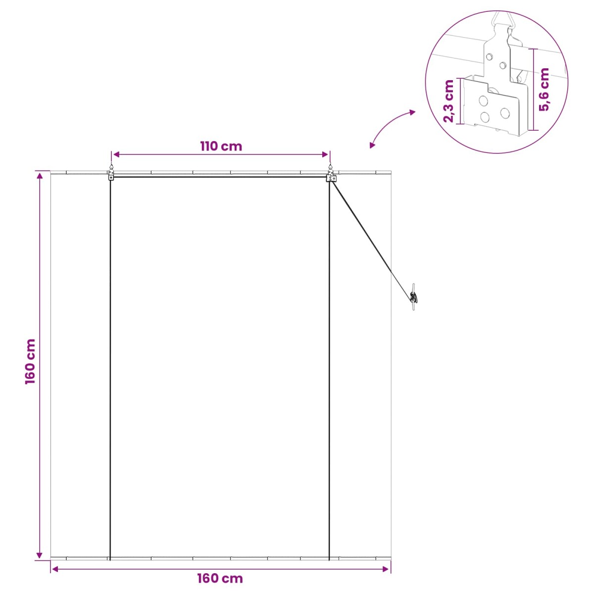 vidaXL Ρόλερ (στόρι) Φυσικό 160 x 160 cm Μπαμπού