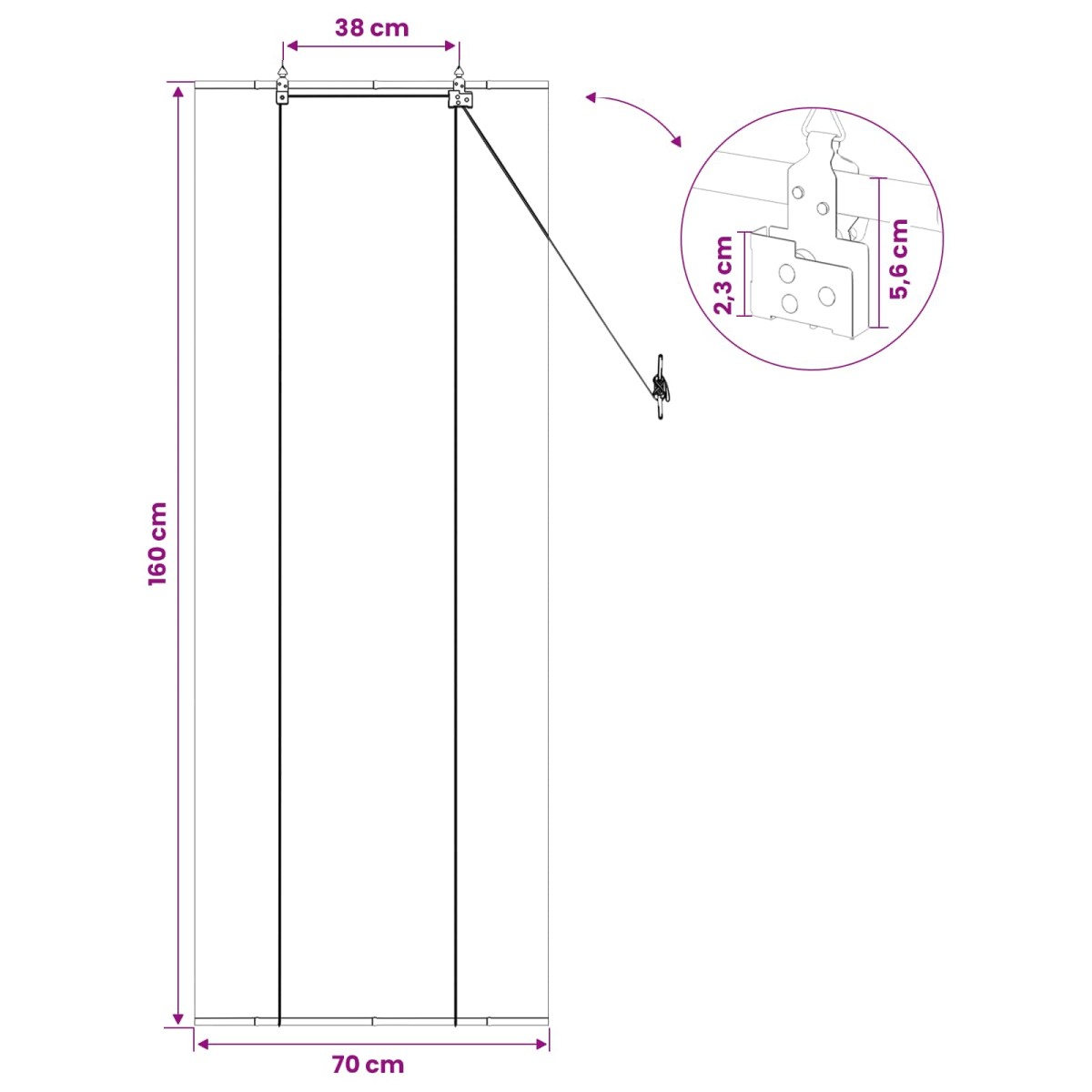 vidaXL Ρόλερ (στόρι) Καφέ 70 x 160 εκ. Μπαμπού