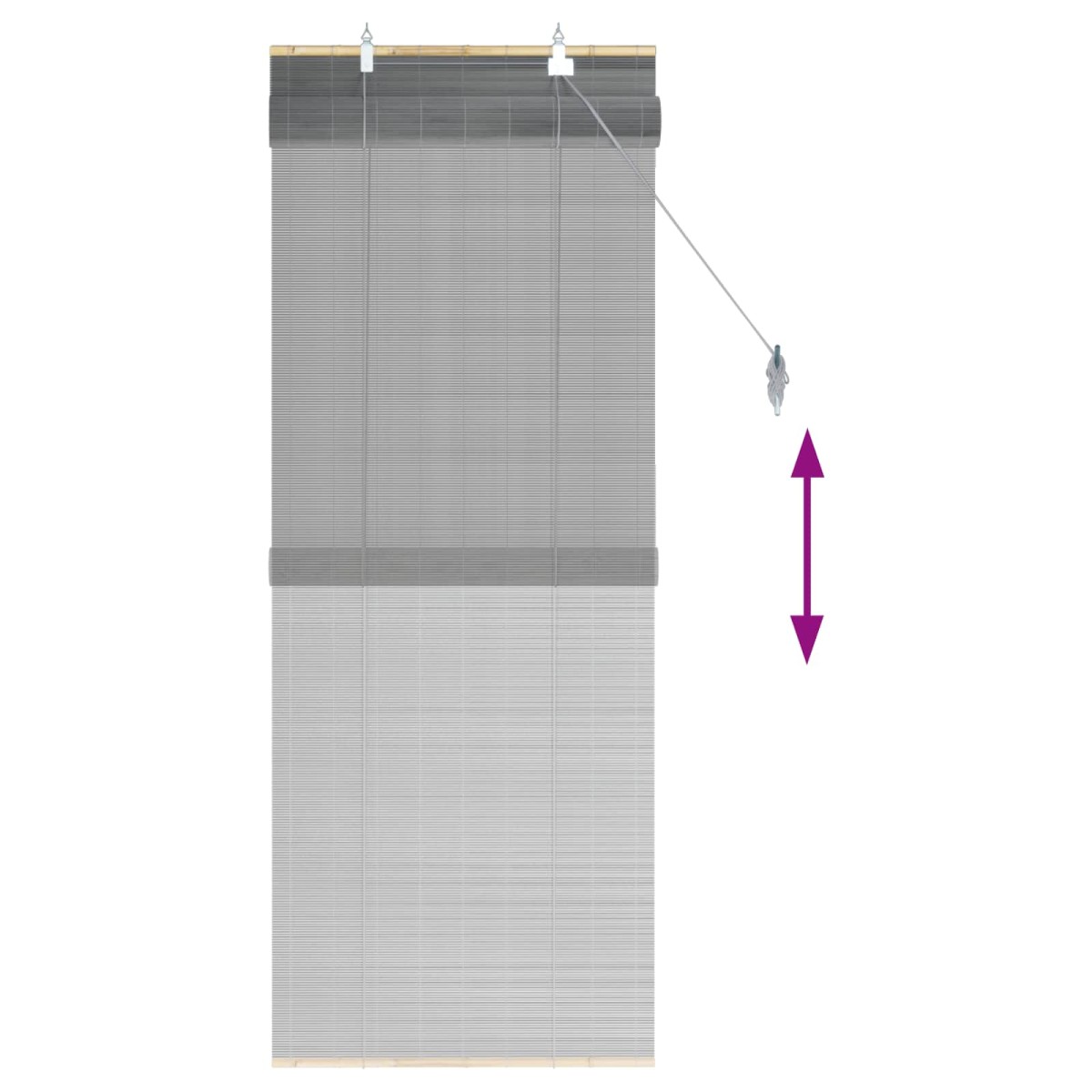vidaXL Ρόλερ (στόρι) Γκρι 40 x 160 cm Μπαμπού
