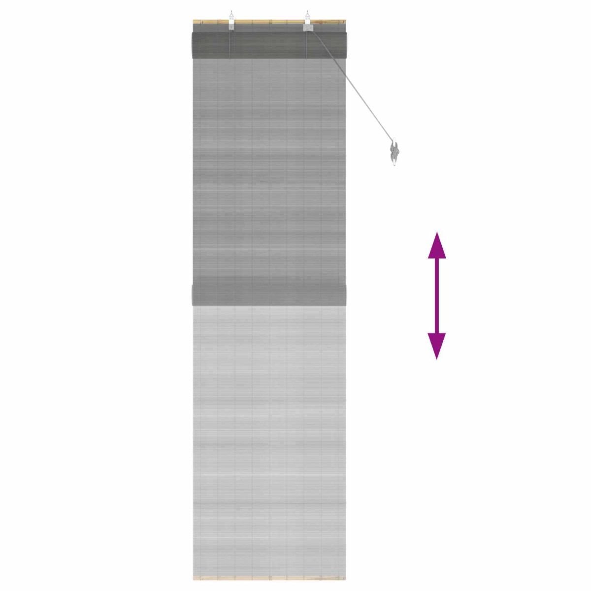 vidaXL Ρόλερ (στόρι) Γκρι 60 x 220 εκ. Μπαμπού