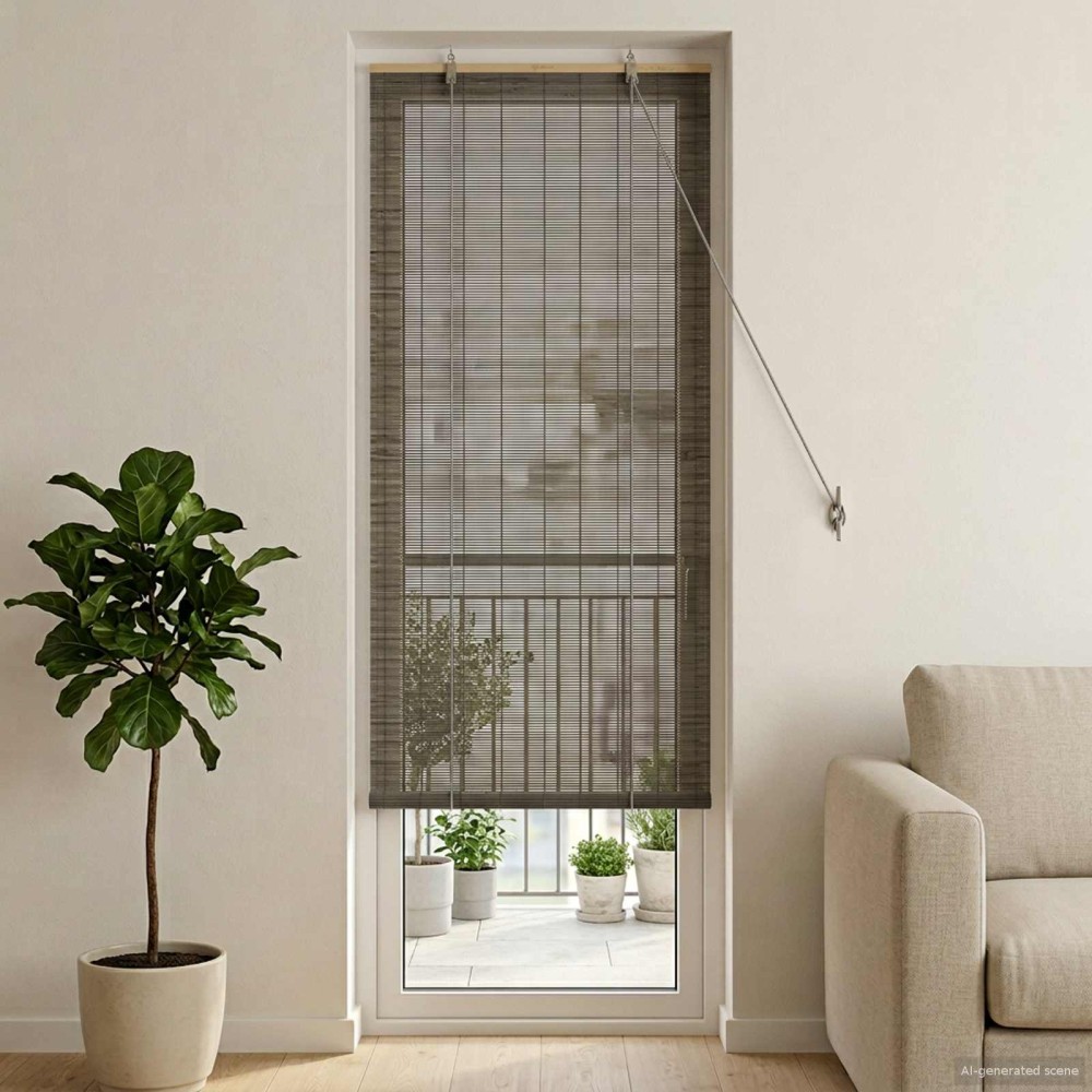 vidaXL Ρόλερ (στόρι) Γκρι 70 x 220 εκ Μπαμπού