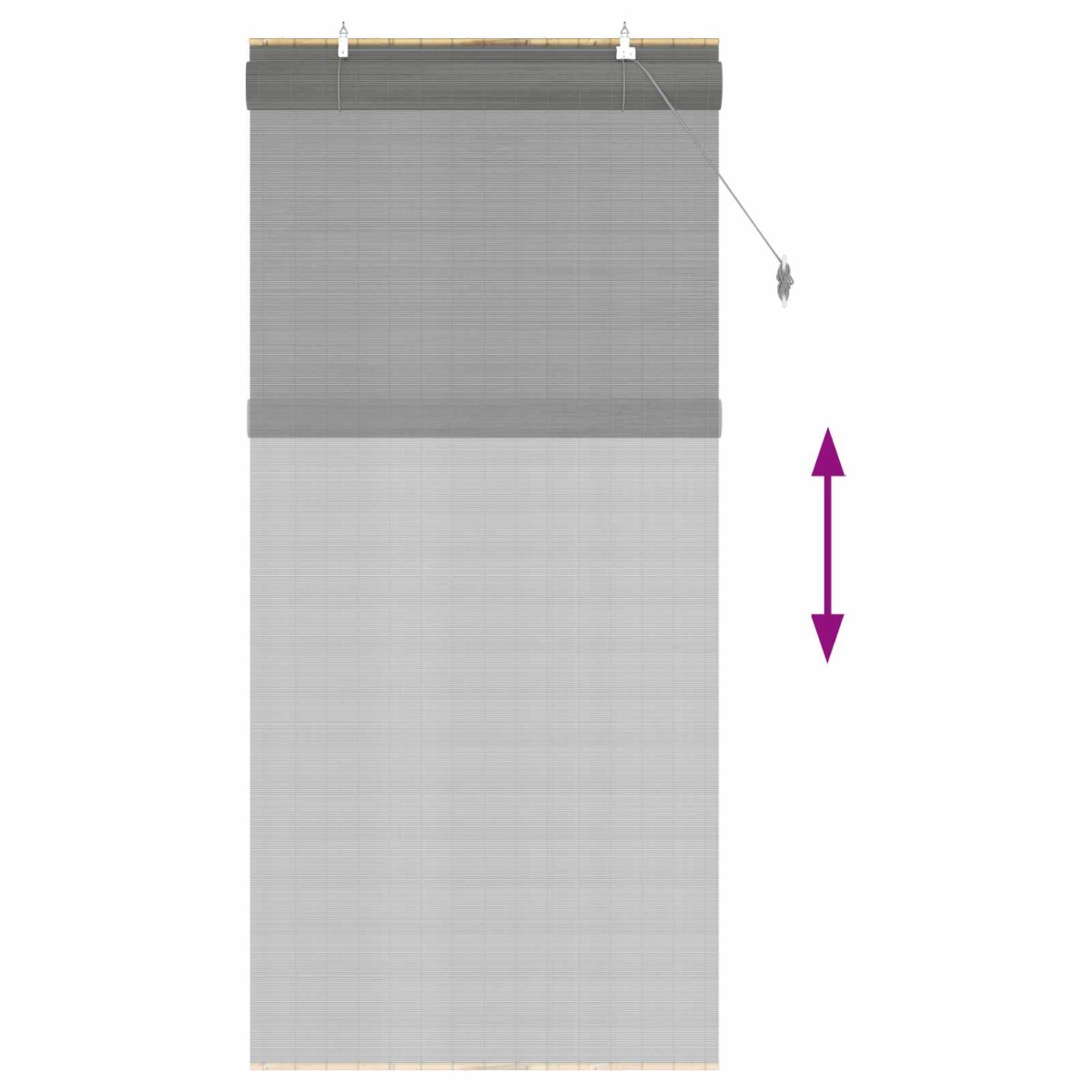 vidaXL Ρόλερ (στόρι) Γκρι 100 x 220 cm Μπαμπού