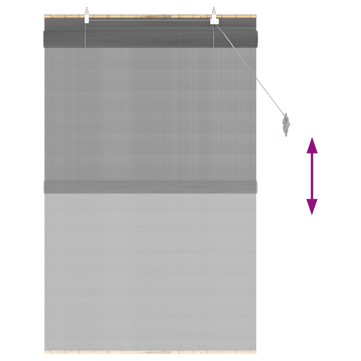 vidaXL Ρόλερ (στόρι) Γκρι 110 x 160 cm Μπαμπού