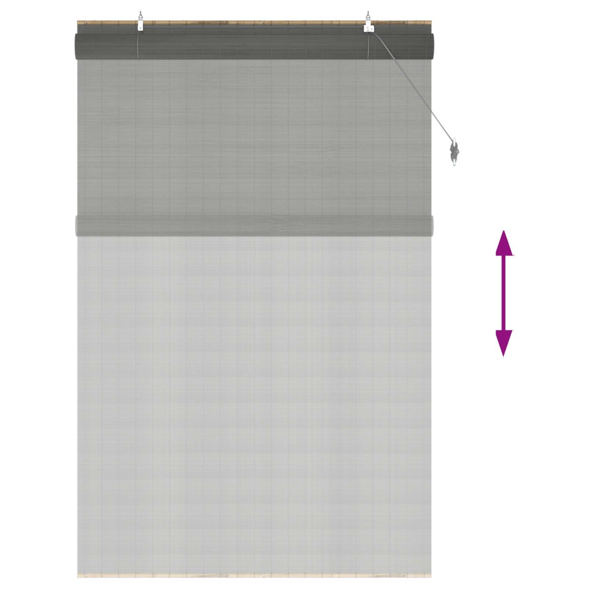 vidaXL Ρόλερ (στόρι) Γκρι 160 x 220 cm Μπαμπού