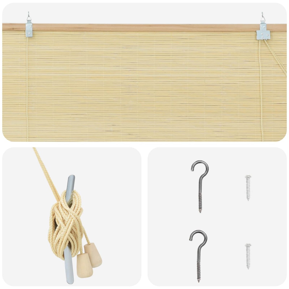 vidaXL Ρόλερ (στόρι) Φυσικό 40 x 220 cm Μπαμπού