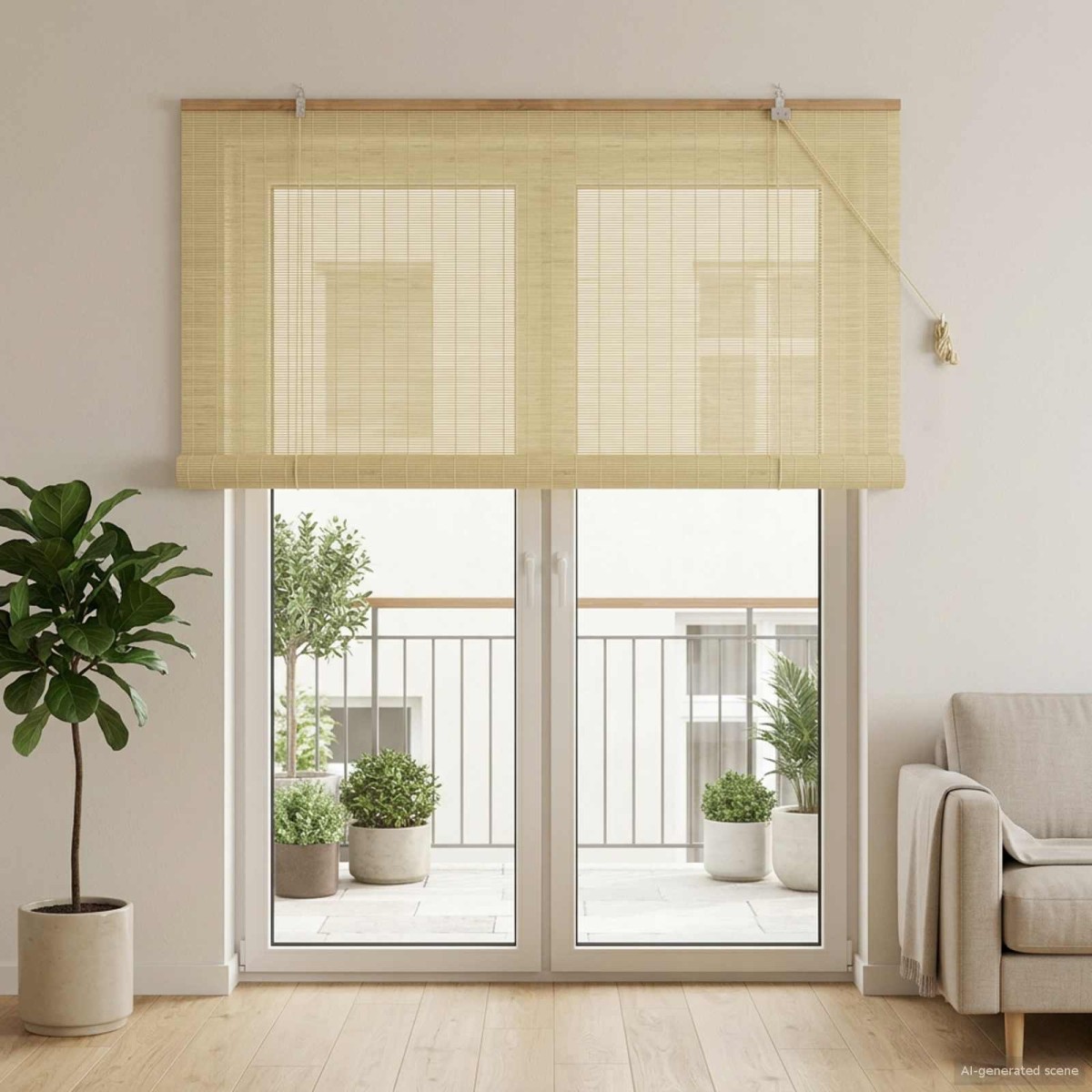 vidaXL Ρόλερ (στόρι) Φυσικό 160 x 220 cm Μπαμπού