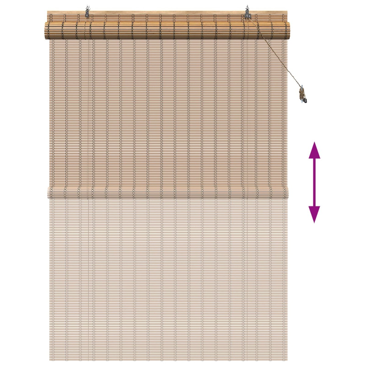 vidaXL Ρόλερ (στόρι) Φύση 130 x 220 εκ Μπαμπού