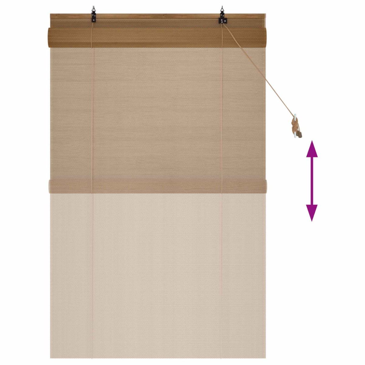 vidaXL Ρόλερ (στόρι) Καφέ 110 x 160 cm Μπαμπού