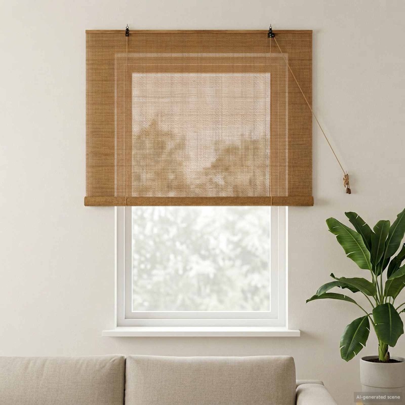 vidaXL Ρόλερ (στόρι) Καφέ 140 x 160 cm Μπαμπού