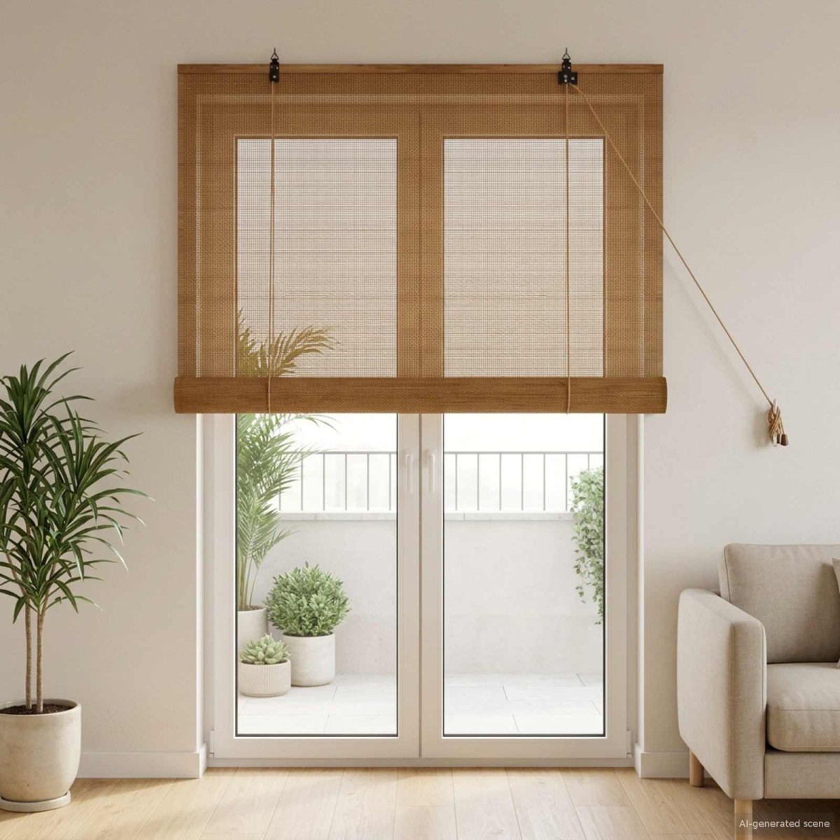 vidaXL Ρόλερ (στόρι) Καφέ 80 x 220 cm Μπαμπού