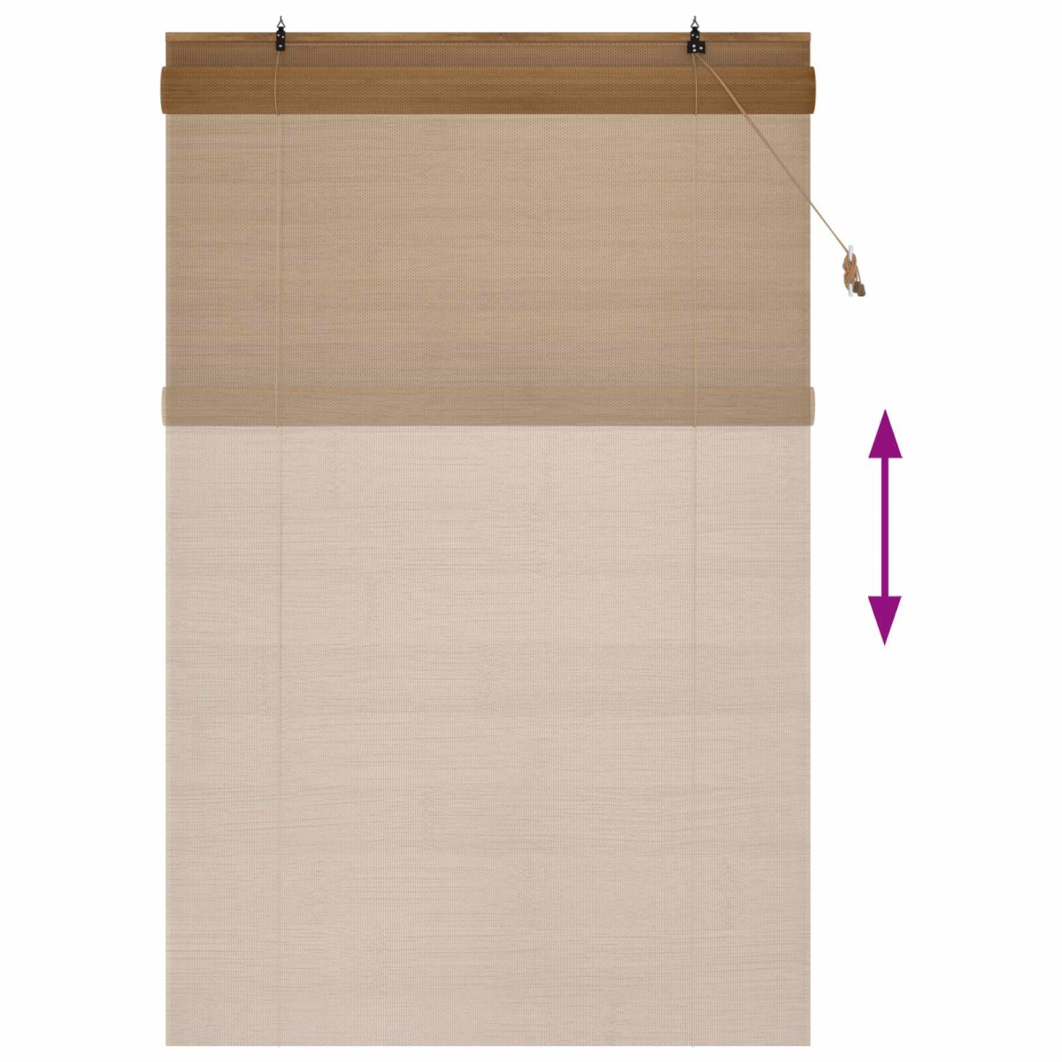 vidaXL Ρόλερ (στόρι) Καφέ 130 x 220 εκ Μπαμπού