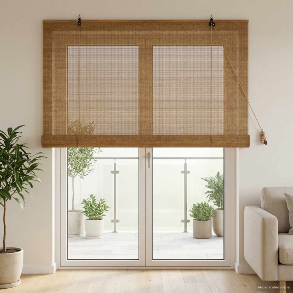 vidaXL Ρόλερ (στόρι) Καφέ 150 x 220 cm Μπαμπού
