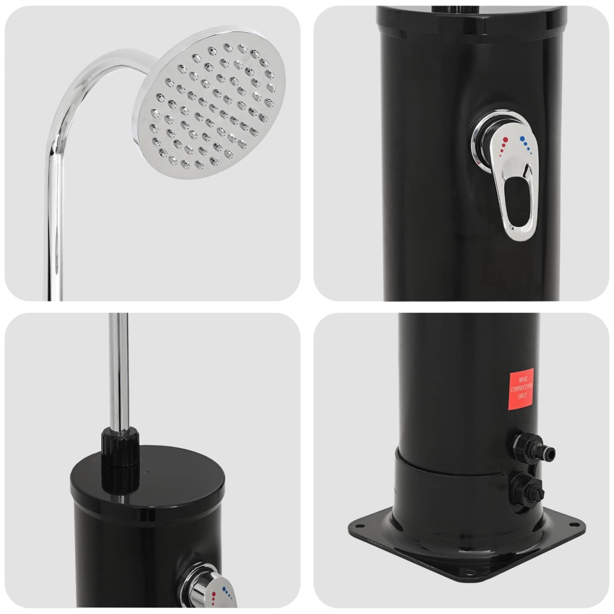 vidaXL Ηλιακό ντους με κεφαλή ντους 20 l PVC, ABS, Κράμα ψευδαργύρου