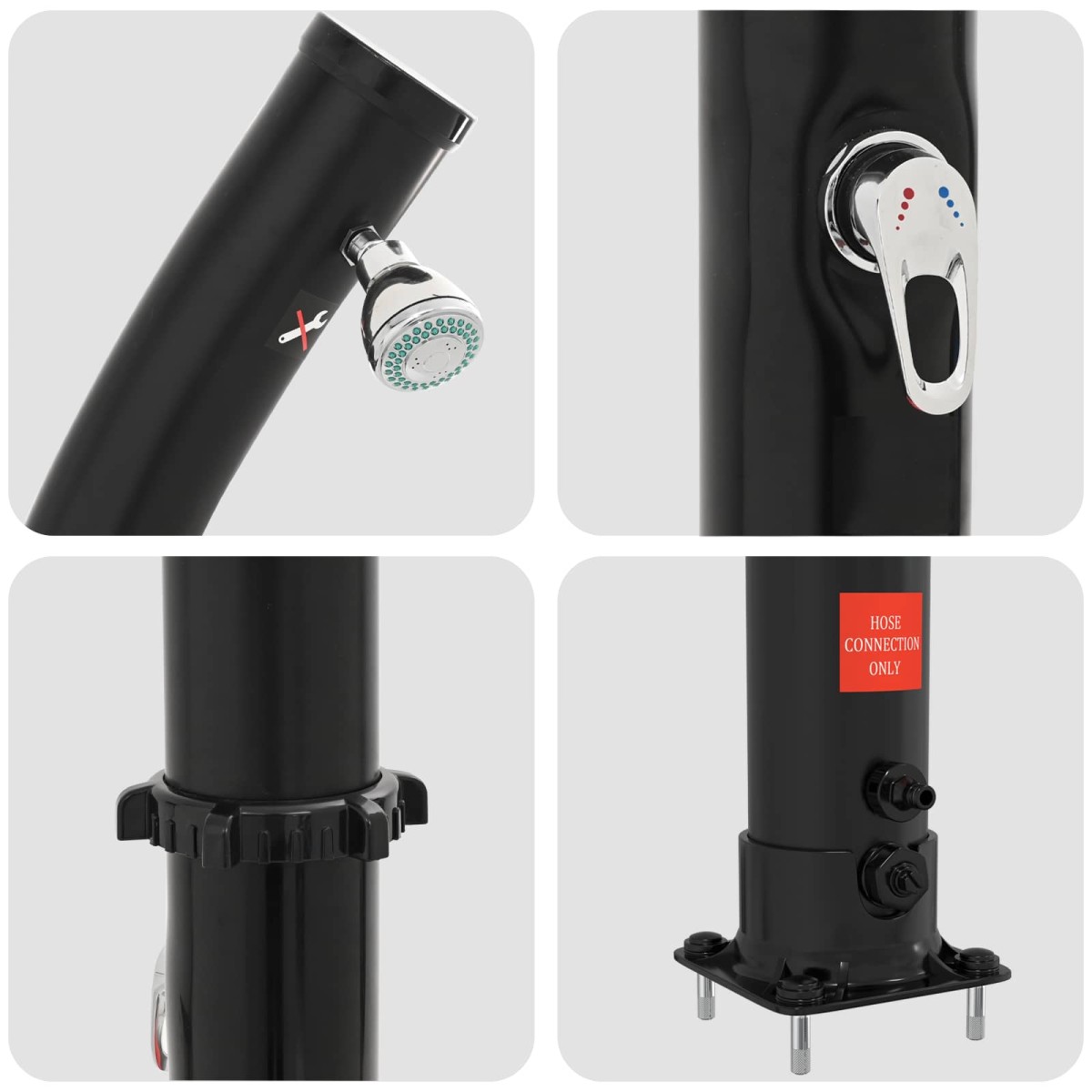 vidaXL Ηλιακό Ντους με Κεφαλή Ντους 20 l PVC, ABS, Κράμα ψευδαργύρου