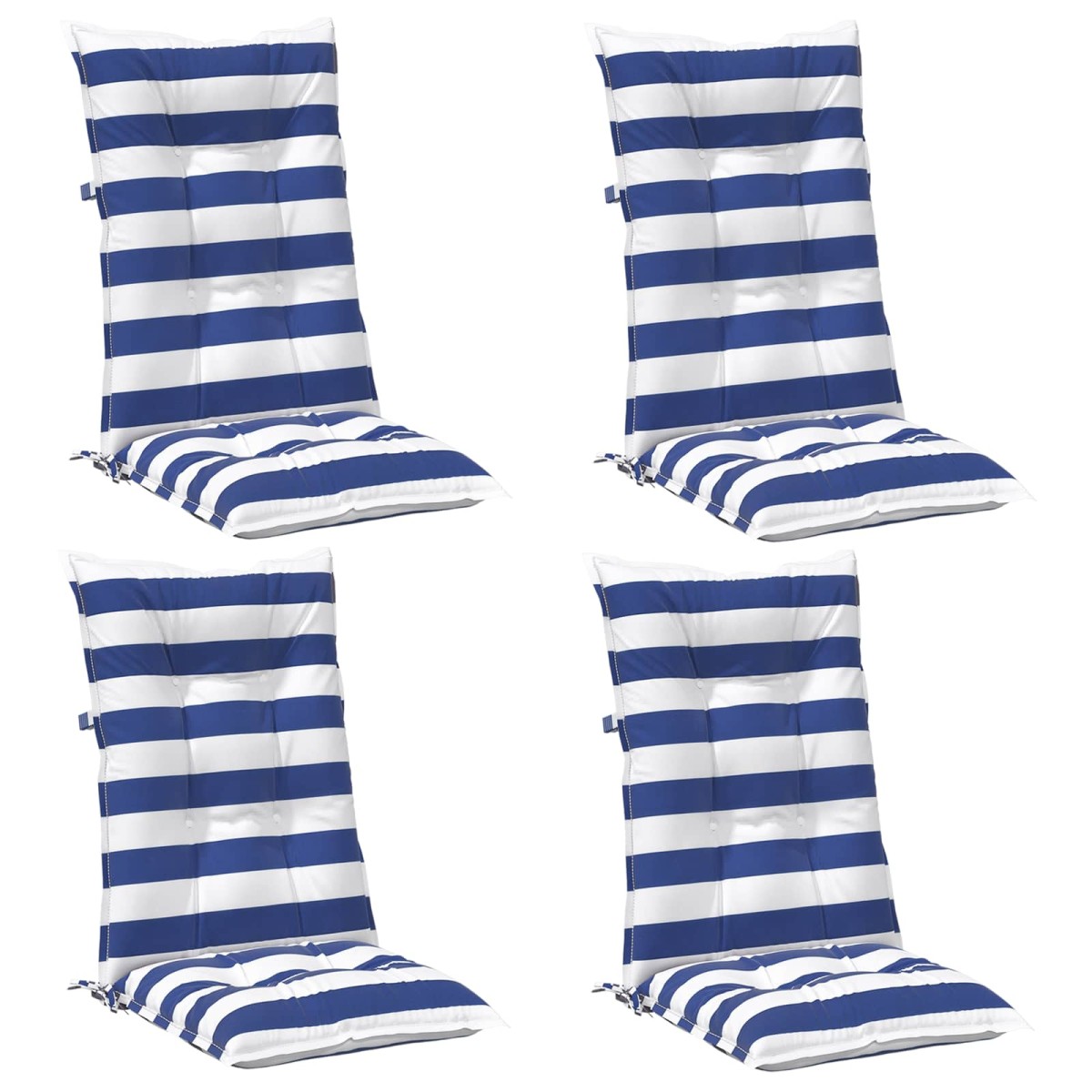 vidaXL Μαξιλάρι Εξωτερικού Χώρου 4 pcs Ύφασμα Μπλε και άσπρο