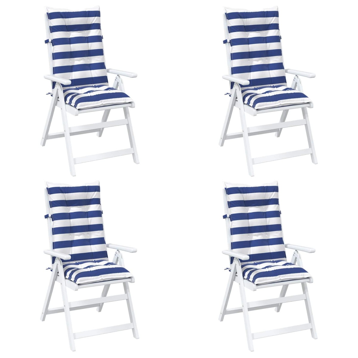 vidaXL Μαξιλάρι Εξωτερικού Χώρου 4 pcs Ύφασμα Μπλε και άσπρο