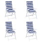 vidaXL Μαξιλάρι Εξωτερικού Χώρου 4 pcs Ύφασμα Μπλε και άσπρο