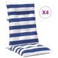 vidaXL Μαξιλάρι Εξωτερικού Χώρου 4 pcs Ύφασμα Μπλε και άσπρο