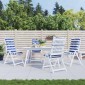 vidaXL Μαξιλάρι Εξωτερικού Χώρου 4 pcs Ύφασμα Μπλε και άσπρο
