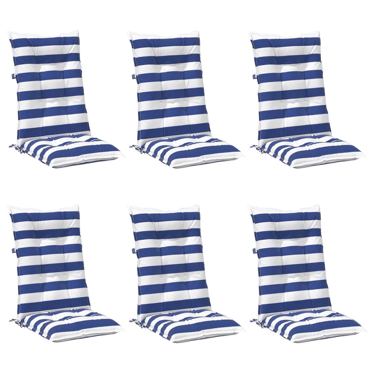 vidaXL Μαξιλάρι Εξωτερικού Χώρου 6 pcs Μπλε και άσπρο 120 x 50 x 7 εκ