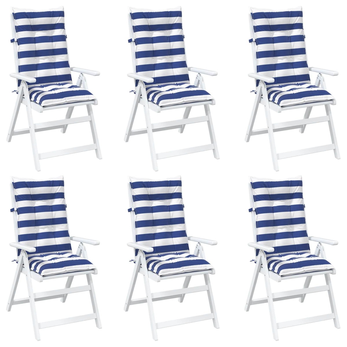 vidaXL Μαξιλάρι Εξωτερικού Χώρου 6 pcs Μπλε και άσπρο 120 x 50 x 7 εκ