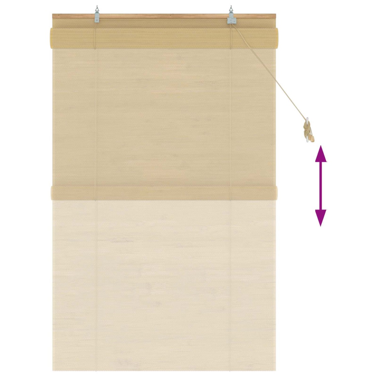 vidaXL Ρόλερ (στόρι) Φυσικό 80 x 160 cm Μπαμπού