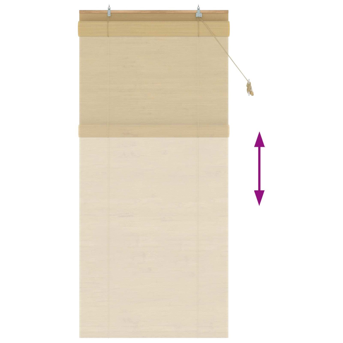 vidaXL Ρόλερ (στόρι) Φυσικό 120 x 220 cm Μπαμπού