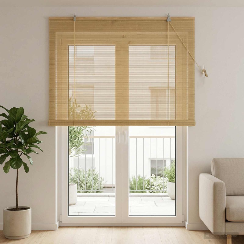vidaXL Ρόλερ (στόρι) Φυσικό 130 x 220 εκ Μπαμπού