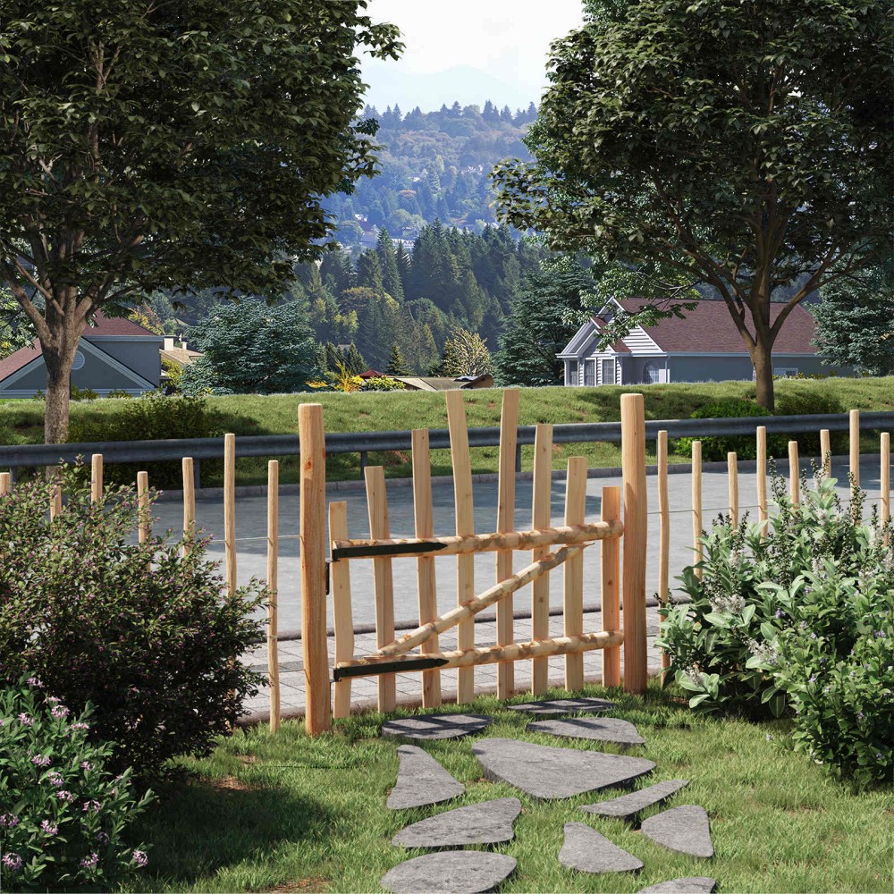 vidaXL Αψιδωτή Πύλη Φράχτη 100 x 90 cm Εμποτισμένο Ξύλο Φουντουκιάς