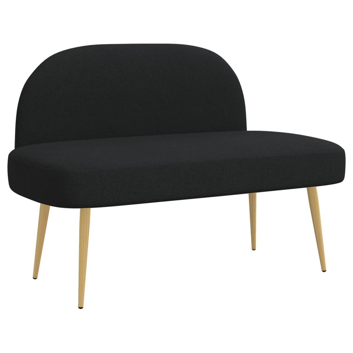 vidaXL Δερμάτινος Πάγκος με Πλάτη Μαύρο 110 x 60 x 76 cm