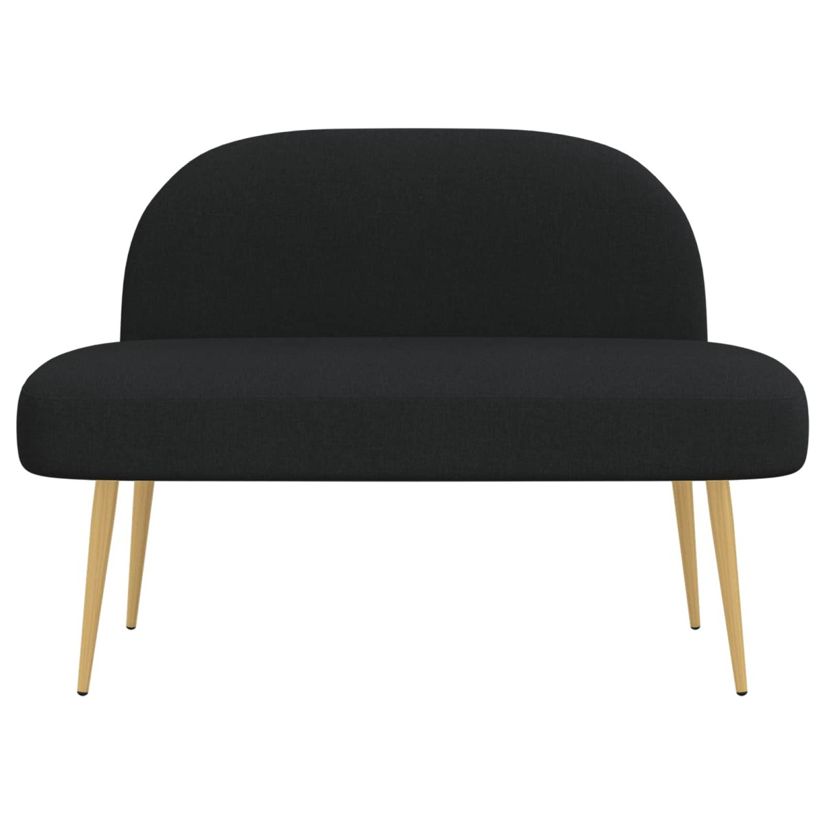 vidaXL Δερμάτινος Πάγκος με Πλάτη Μαύρο 110 x 60 x 76 cm