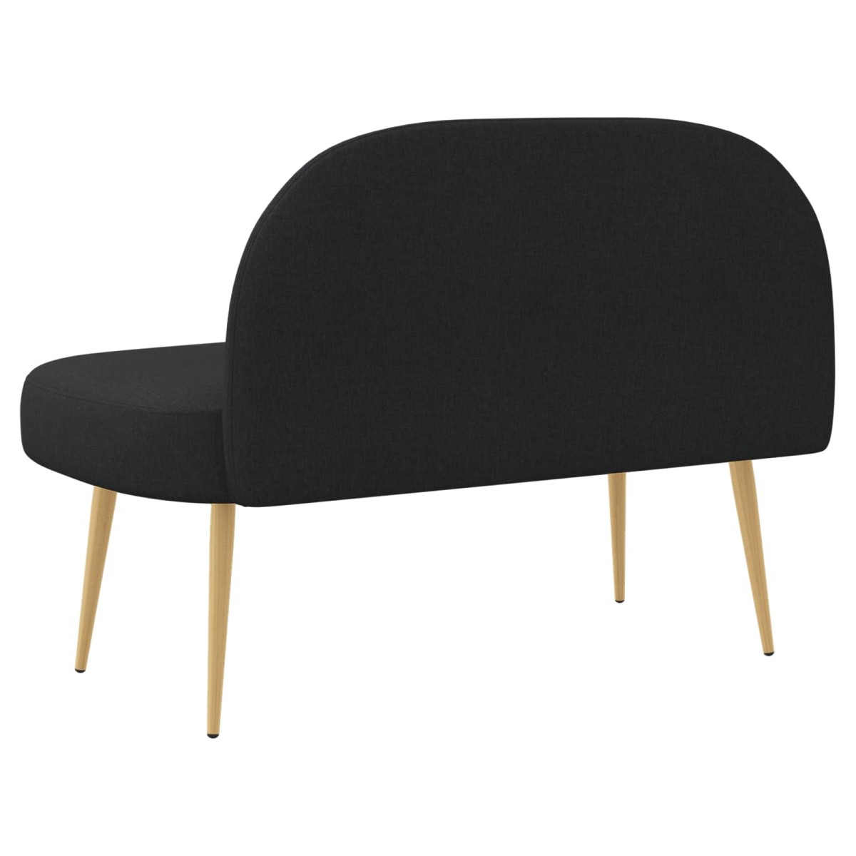 vidaXL Δερμάτινος Πάγκος με Πλάτη Μαύρο 110 x 60 x 76 cm