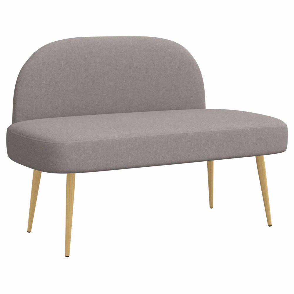 vidaXL Δερμάτινος Πάγκος με Πλάτη Taupe 110 x 60 x 76 cm