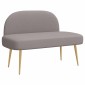 vidaXL Δερμάτινος Πάγκος με Πλάτη Taupe 110 x 60 x 76 cm