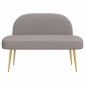 vidaXL Δερμάτινος Πάγκος με Πλάτη Taupe 110 x 60 x 76 cm