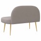 vidaXL Δερμάτινος Πάγκος με Πλάτη Taupe 110 x 60 x 76 cm