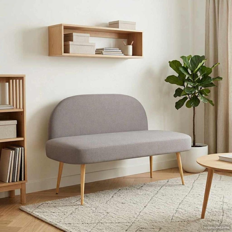 vidaXL Δερμάτινος Πάγκος με Πλάτη Taupe 110 x 60 x 76 cm