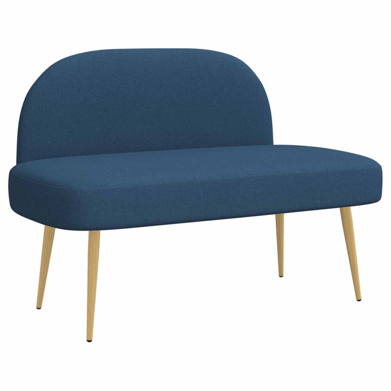 vidaXL Δερμάτινος Πάγκος με Πλάτη Μπλε 110 x 60 x 76 cm