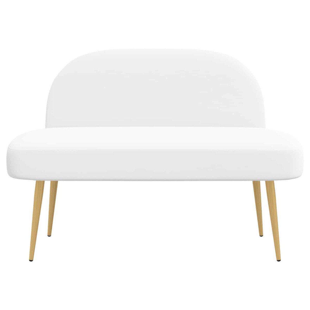 vidaXL Δερμάτινος Πάγκος με Πλάτη Λευκό 110 x 60 x 76 cm