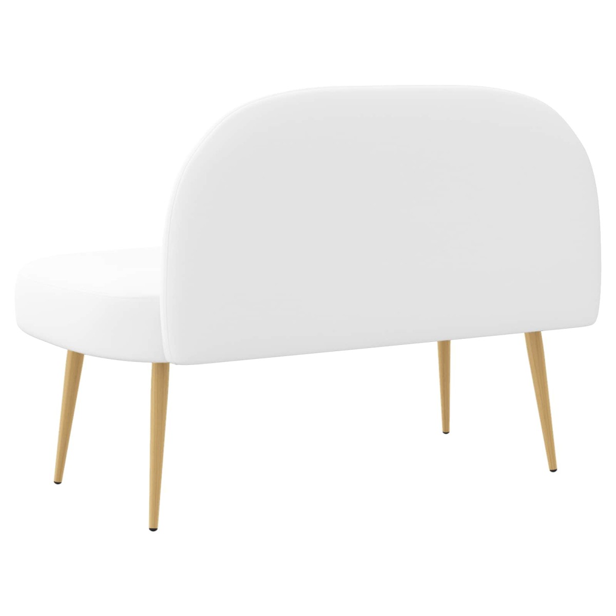 vidaXL Δερμάτινος Πάγκος με Πλάτη Λευκό 110 x 60 x 76 cm