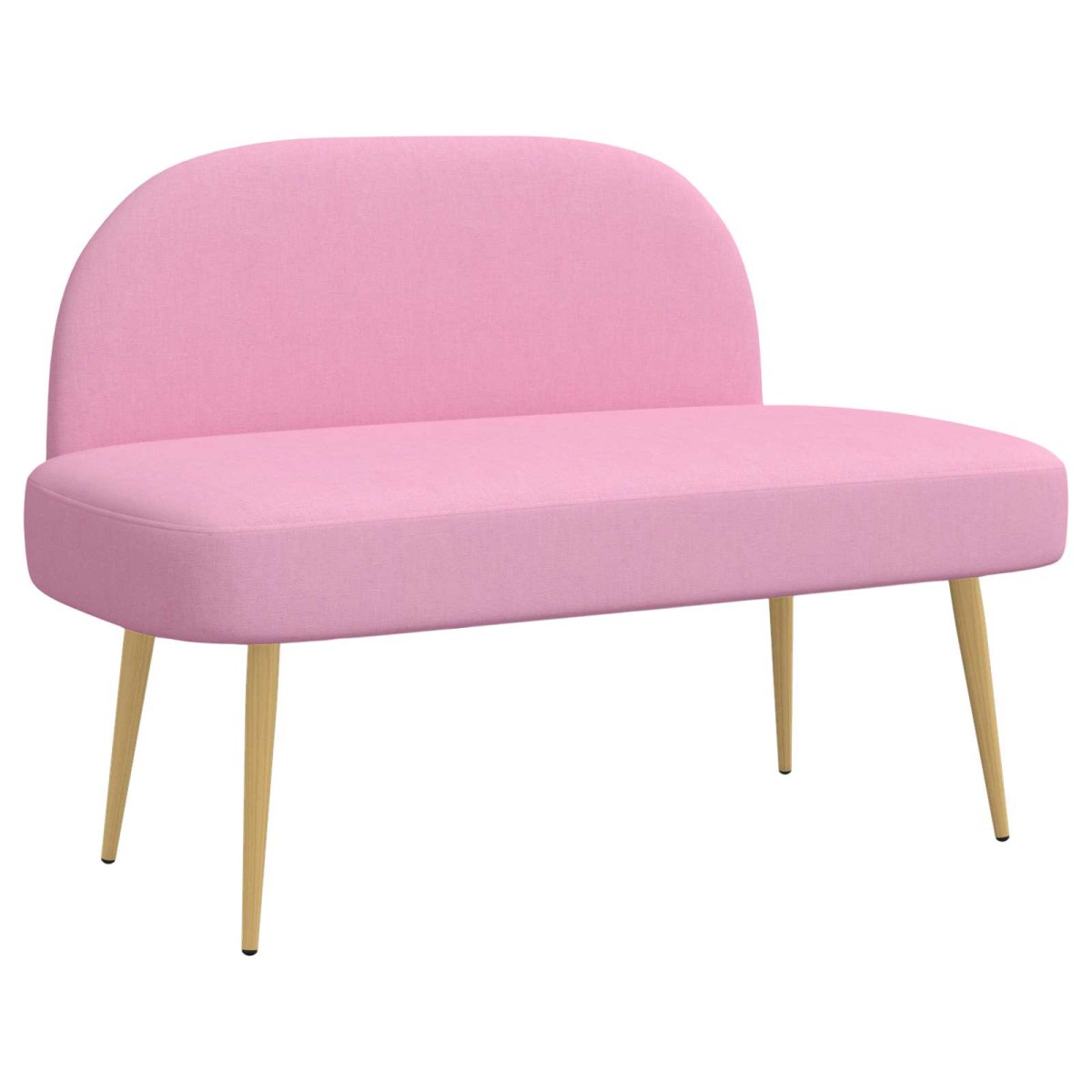 vidaXL Δερμάτινος Πάγκος με Πλάτη Ροζ 110 x 60 x 76 cm
